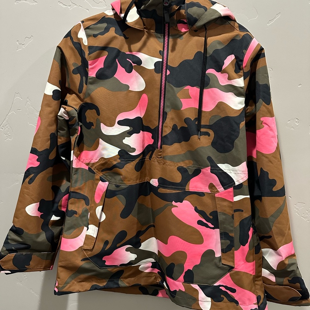 Swiss Tech Camouflage Ski Jacket - Pink, Brown, Black